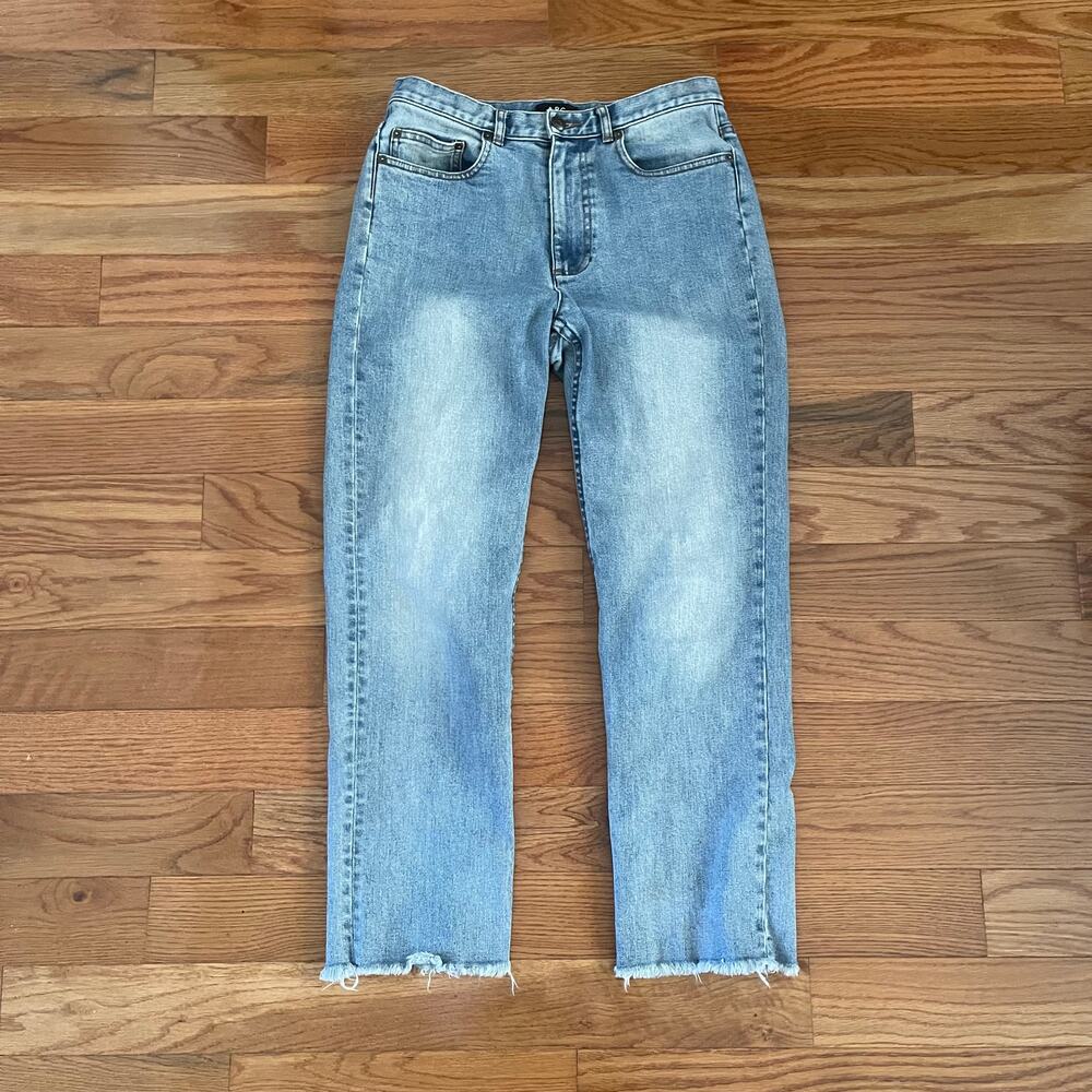 A.P.C. Standard A Franges Jeans Womens 30 Light Blue Frayed Hem Straight Leg APC